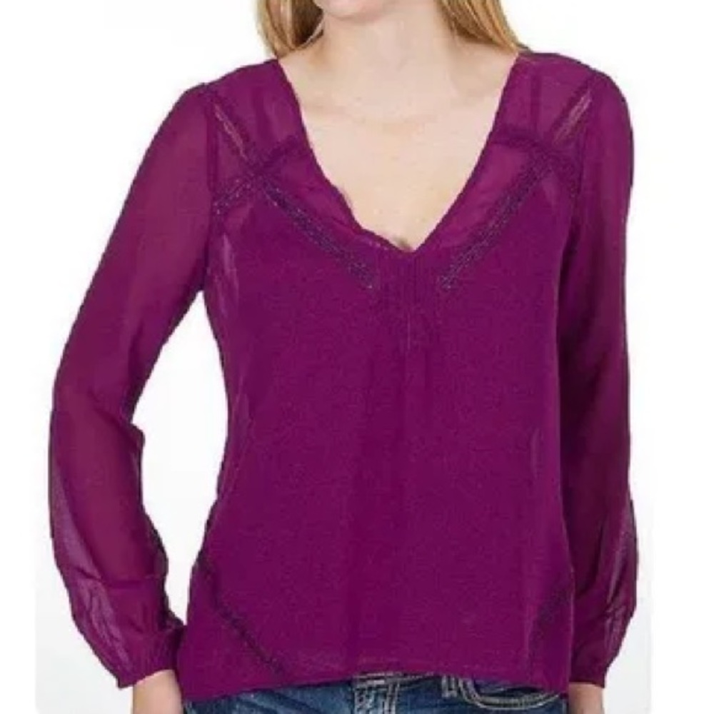 Guess lace insets georgette chiffon blouse